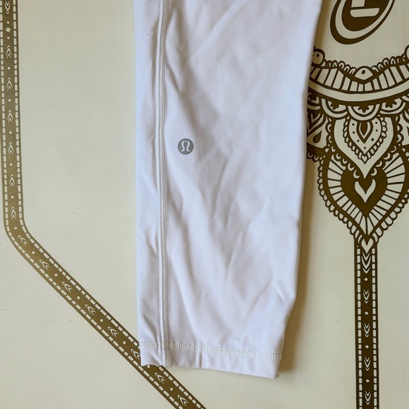 lululemon athletica Pants - lululemon athletica White Leggings with Reflective Logo